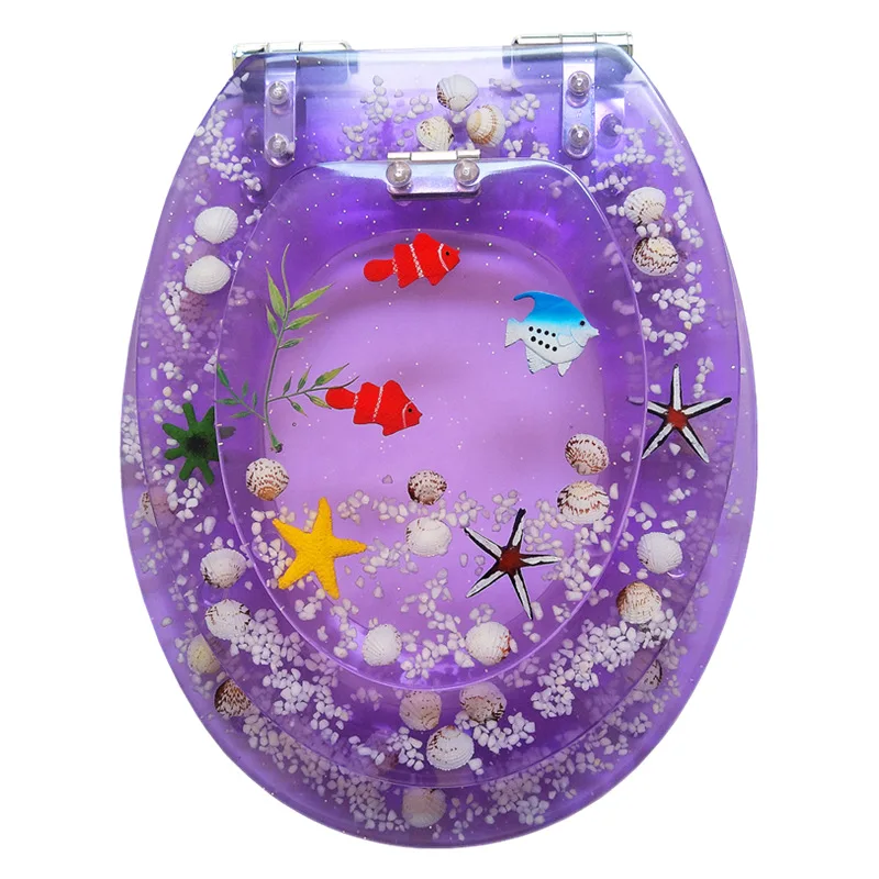 Toiletten deckel Haushalt universell verdickt Doppels chicht Toiletten sitz bezug Harz gepuffert langsam schließen leise Toiletten bezug