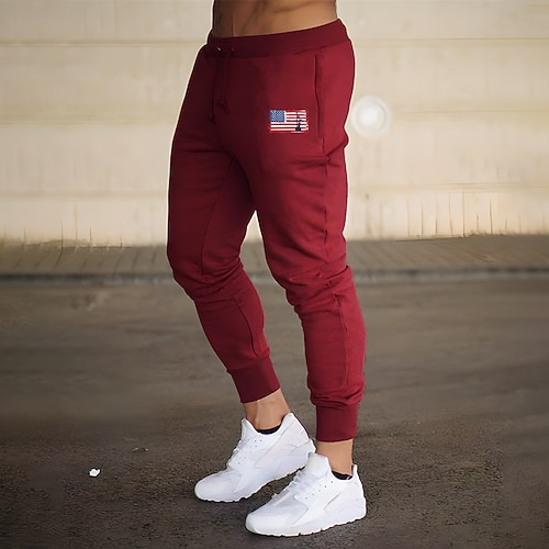 Herren Jogginghosen Jogginghose Sporthose Fitnesshose Kordelzug Tasche Elastischer Bund Hosen Innen Outdoor Sport Outdoor Herbst Winter Weich Atmungsaktiv Marathon Training Gehen Figurbetonter Image