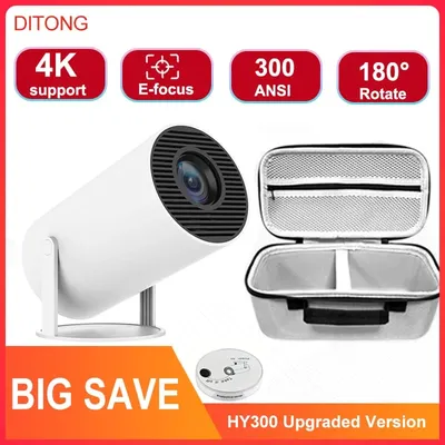 DITONG hy300 pro new Projector 4K Android Wifi 1080P 1280*720P HD Home Cinema Outdoor portable Video movies led mini Projetor