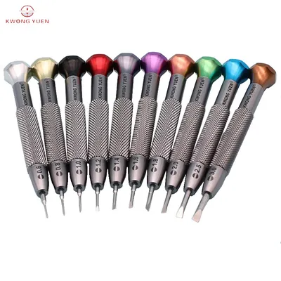 KWONG YUEN Watch Tool Seamless T-Shaped Anti-Slip Flat-Screwdriver Set Repair Screwdriver Watch Repair Tools Watchmaker Tools