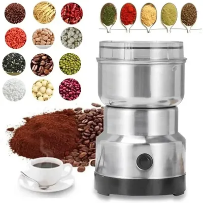 Food Coffee Grinder Electric Portabl Household Pepper Legumes Bean Grinding Machine Stainless