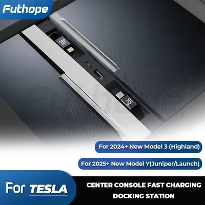 Futhope Docking Station with Telescopic Rope for Tesla Model 3 Y highland juniper Hub Supports