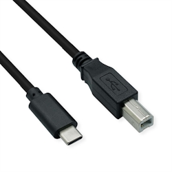 ROLINE USB 2.0 Typ C Kabel, C - B, ST/ST, schwarz, 3 m Image
