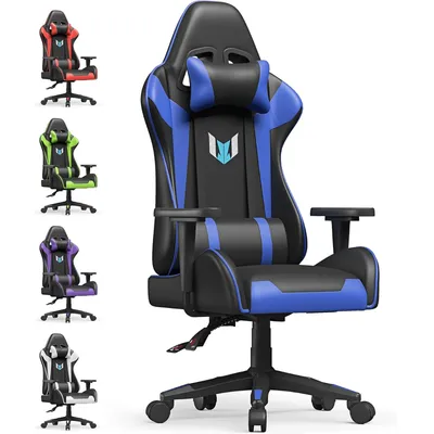 Gaming Chair Office Chair,155 Degree PU Leather Ergonomic Office Chair with Lumbar