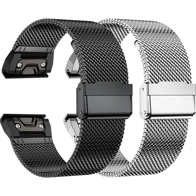 26 22 20mm Mesh Uhren armband für Garmin Fenix 7x6 Pro 5s plus 3 Stunden Edelstahl Milan ese Armband Image
