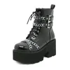 2025 neue Stiefel für Frauen Mode Heißer Verkauf Punk Goth Plattform Heels Keil frauen Stiefel Casual Goth Punk Größe 43 frauen Schuhe