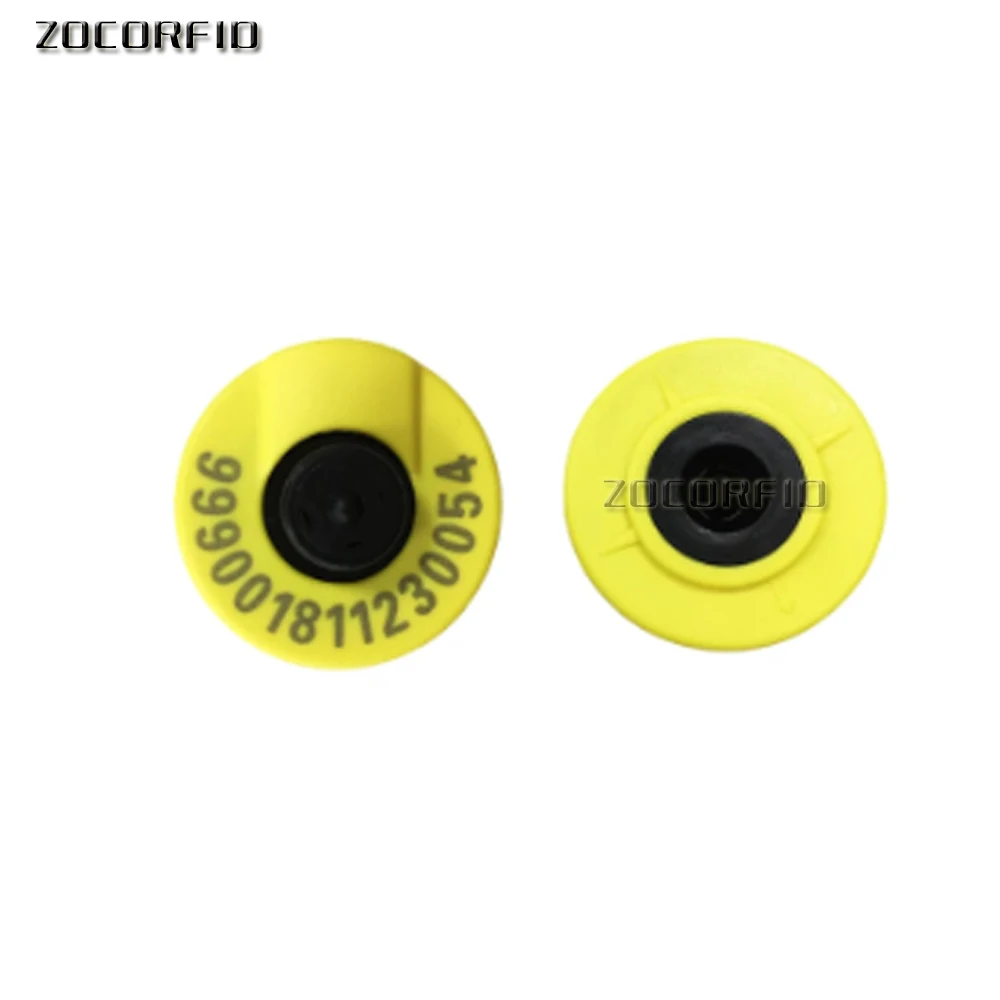 100 teile/los 134,2 khz ISO 11784/785 FDX-B rfid tier ohrmarke für haustier rinder schafe schwein management (gedruckt ID) Image
