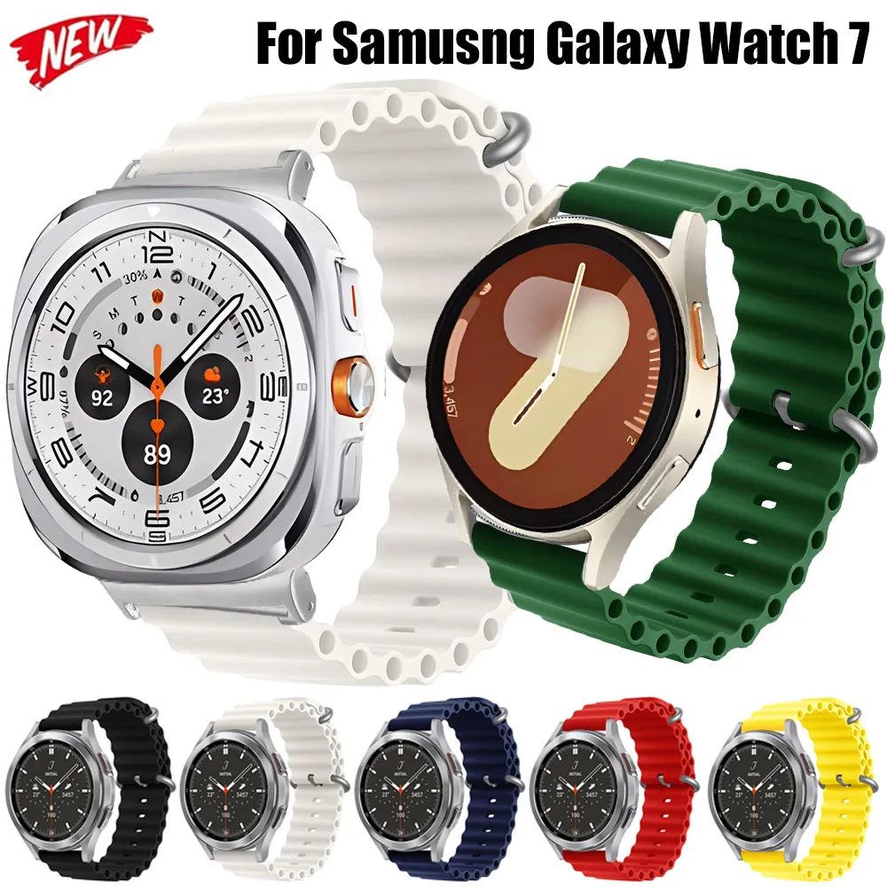 20mm Band für Samsung Uhr 7 40 44mm Armband Silikon Sport Armband für Samsung Galaxy Uhr 4 5 6 40mm 46mm Ocean Armband Image