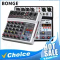BOMGE Mixer audio wireless a 6 canali Console di missaggio portatile Interfaccia USB Scheda audio