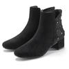 Stiefelette LASCANA, Damen, Gr. 42, schwarz (schwarz, glitzer), Textil, unifarben, Glitzer, elegant, Schuhe, mit raffiniertem Detail und Blockabsatz, kurzer Stiefel VEGAN