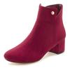 Stiefelette LASCANA, Damen, Gr. 43, rot (bordeaux), Obermaterial: 100% Textilmaterial. Futter: 100% Textilmaterial. Decksohle: 100% Textilmaterial. Laufsohle: 100% Synthetik, unifarben, klassisch, Schuhe, mit bequemen Blockabsatz, Ankle Boots,...
