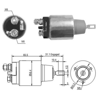 MEAT & DORIA Magnetschalter, Starter Ø56mm 56mm für VOLVO 9459468 36050276* 9162928 46109 Image