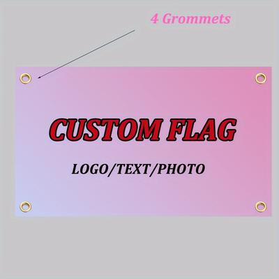 TEMU Custom Personalized Polyester Flag - Versatile Use, High-quality Digital Printed Banner With Option To Customize Logo, Text, Photo, Durable 100d Fabric, No Pole Included Image