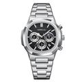 Crrju décontracté marque sportive bracelet en acier inoxydable montres pour hommes nouveau chronographe montres à quartz avec date 2309