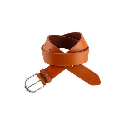Ledergürtel HUGO "Zoey-S Sz35", Damen, Gr. 80, braun (medium braun 210), Leder, unifarben, casual, Gürtel, Ovaler Verschluss, Markenlogo aus Metall Image