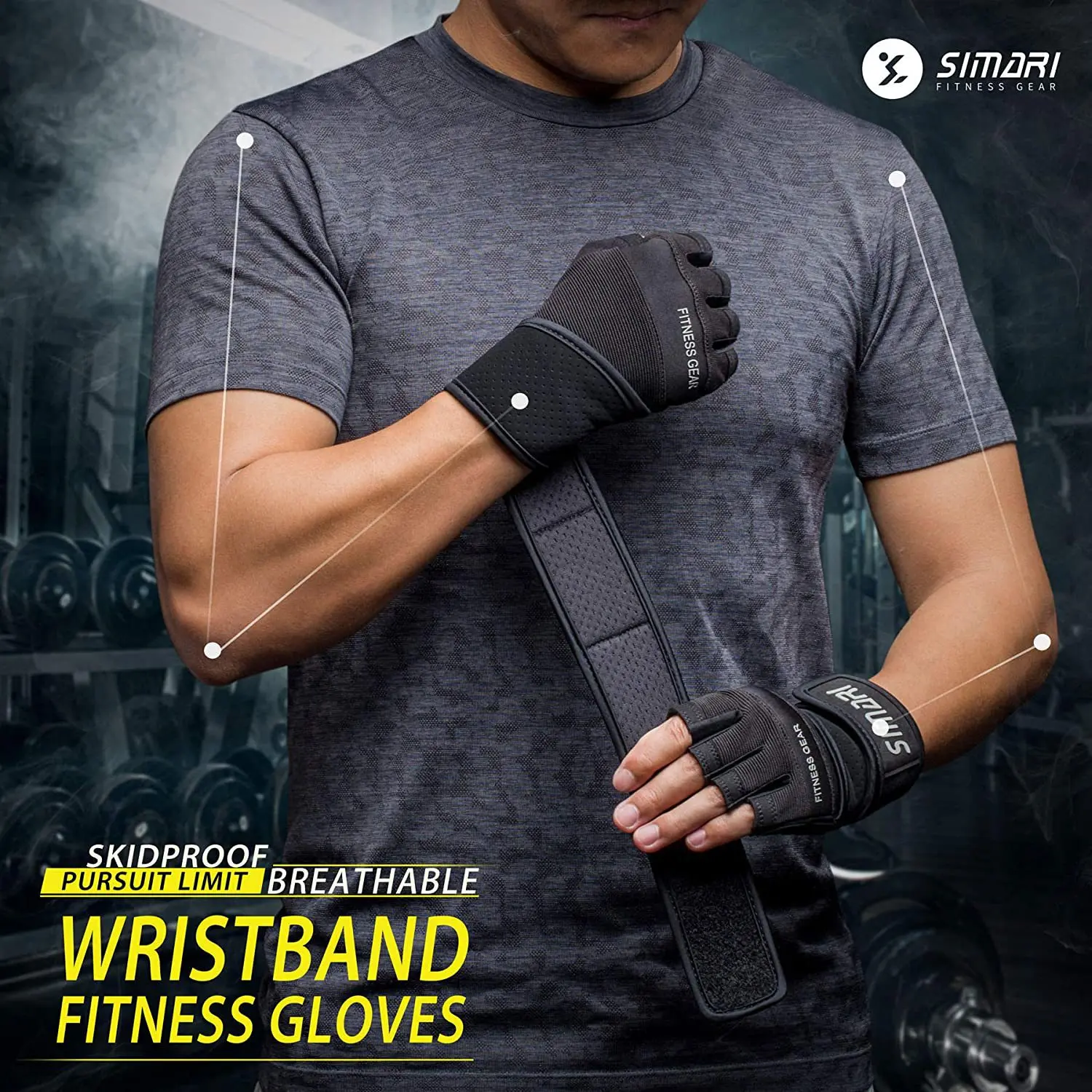 Gants de gymnastique Fitness haltérophilie musculation bracelet de poignet entraînement Sport demi doigt entraînement gants de Fitness pour hommes femmes