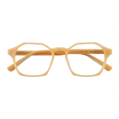 Unisex s geometric Butter Yellow Acetate Prescription eyeglasses - Eyebuydirect s Degree