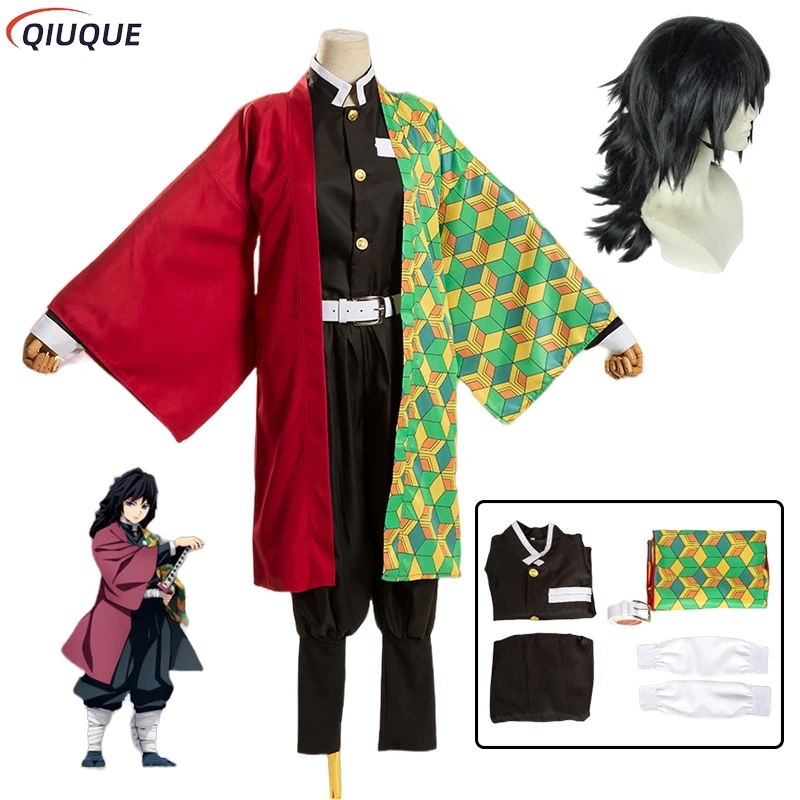 Tomioka Giyuu Cosplay Kostüm Perücke Frauen Männer Anzug Uniformen Kleidung Kind Erwachsene Party Geschenk Comic Convention Rolle Spielen Outfits Image
