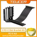 TEUCER L-Z3 Kit staffa di montaggio verticale GPU, cavo riser PCIe 4.0 X16 200 mm, staffa di montaggio sterzo scheda grafica