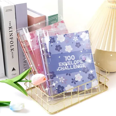 1Set 100 Tage 100 Umschlag Herausforderung Marmor Muster Lose-blatt Sparen Notebook Geld Sparen Image