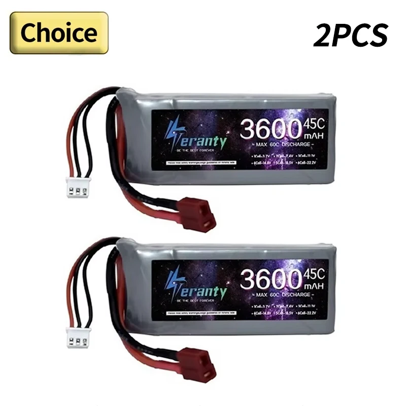 1/2 Stück Hochleistungs-RC-Auto-Lipo-Akku 7,4V 3600mAh 60C für Wltoys 12428 12423 RC-Auto Upgrade-Teil 2S Akku für Feiyue 03 Q39 Image