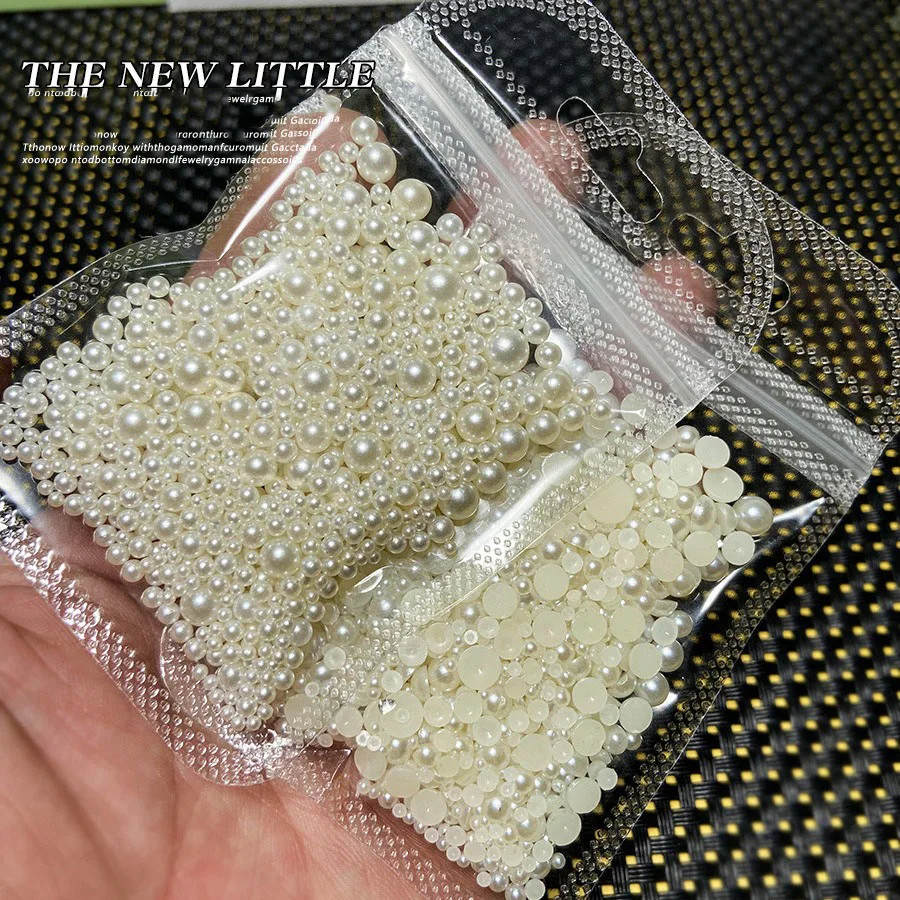 350/850/1200PCS Perle Nagel Charms Nagel Perle Nail art Zubehör Dekorationen für Nägel Diamanten 3d Charms Luxus SZZS03 Image