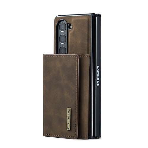 Handy Hülle Handyhüllen Für Samsung Galaxy Z Fold 7 Z Fold 6 Z Fold 5 Z Fold 4 Z Fold 3 Rückseite Mit Ständer Magnetisch Kartenfach Retro TPU PC PU-Leder Image