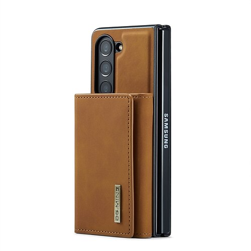 Handy Hülle Handyhüllen Für Samsung Galaxy Z Fold 7 Z Fold 6 Z Fold 5 Z Fold 4 Z Fold 3 Rückseite Mit Ständer Magnetisch Kartenfach Retro TPU PC PU-Leder Image