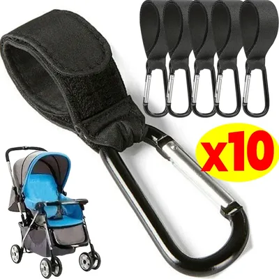 1-10Pcs Baby Stroller Hooks Clip Multifunctional Organizer Clasp Hook And Loop Baby Stroller Hanging
