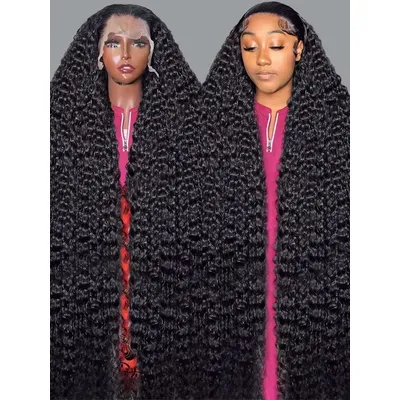 200 Density 13x6 Curly Human Hair Wigs Water Wave Lace Front Wig 13x4 HD Lace Frontal Human Hair 5x5