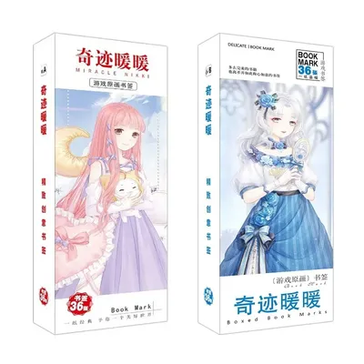 36 Pcs/Set Game Miracle Nikki Paper Bookmark Cartoon Characters Book Holder Message Card Student