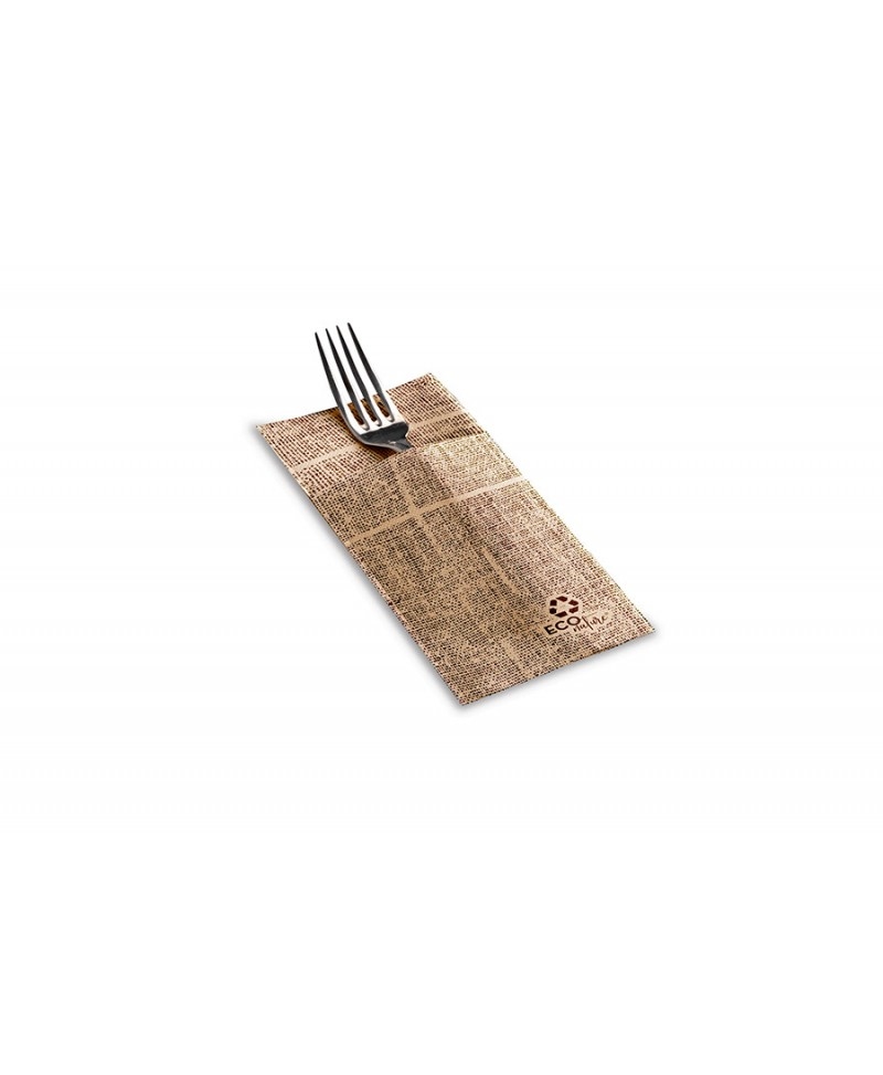 Schachtel mit 960 Känguru-Servietten, Spitze 40 x 40, Eco Nature, dekoriert, Jutebraun Image