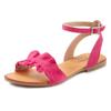 Sandale LASCANA "Sommerschuh", Damen, Gr. 35, pink, Obermaterial: 100% Ziegenleder. Futter: 100% Schweinsleder. Decksohle: 100% Rindsleder. Laufsohle: 100% Synthetik, unifarben, modisch, Schuhe Riemchensandale, Sandalette, Sommerschuh aus...
