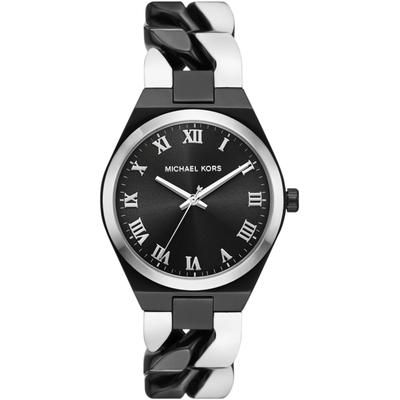 Quarzuhr MICHAEL KORS "LENNOX", schwarz (schwarz, silberfarben), Armbanduhren, Damen, Armbanduhr, Damenuhr, analog, Edelstahlarmband, Exklusiv bei uns