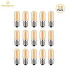 Vintage E12 Mini Night Lamp E14 LED Filament Light Bulb T16 0.6W Refrigerator Light Replacement Tubular Chandelier Edison Bulbs