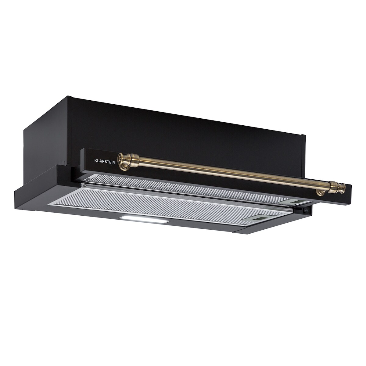 Klarstein Vilhelmine Flachschirmhaube 60 Retro EEK B Abluftleistung: 332 m³/h ausziehbar Schwarz Image