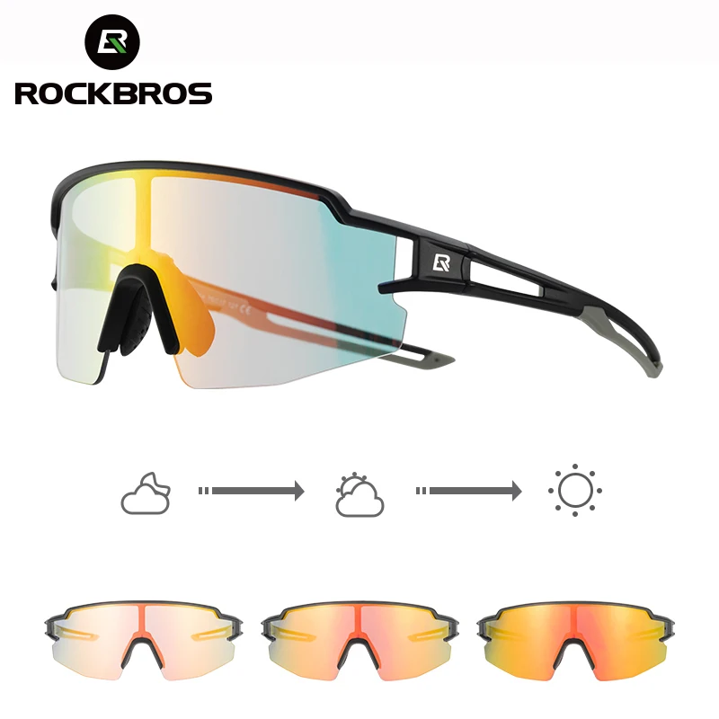 ROCKBROS Occhiali da bicicletta Occhiali da bici fotocromatici polarizzati Occhiali UV400 Occhiali Occhiali da sole sportivi Occhiali da ciclismo su strada MTB
