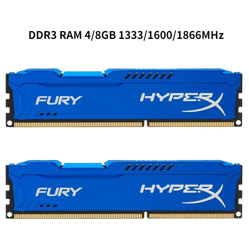1/2/4 Stück Memoria DDR3 RAM 4 GB 8 GB 1866 MHz 1333 1600 MHz Desktop-RAM 240 Pins 1,5 V PC3-12800 14900 10600 DIMM FURY Speichermodul Image