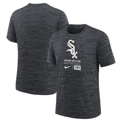 Chicago White Sox Velocity T-Shirt mit großem Logo – Schwarz – Jugendliche Image