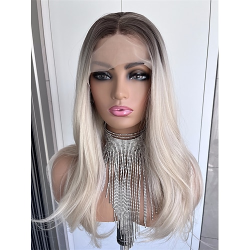 Remy Menschenhaar 13x6 Verschluss 13x4 Spitzenfront 4x4 Spitzenfront Perücke Seitenteil Mittelteil Freier Teil Brasilianisches Haar Große Wellen Wellen Dunkelgrau Mehrfarbig Perücke 130% 150% 180 Image