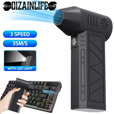 130000 RPM Brushless Mini Air Blower Electric Air Duster 3 Gear Turbo Violent Blower Rechargeable