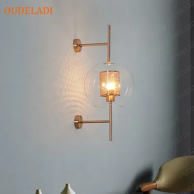 Modern Glass Wall Lamps Indoor Living Room Decorative Lamp Nordic Bedroom Bedside Aisle Wall Sconce