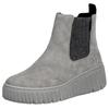 Chelseaboots RIEKER, Damen, Gr. 43, grau, Lederimitat, sportlich, Schuhe, Schlupfboots, Keilstiefelette mit Anziehlasche