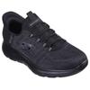 Slip-On Sneaker SKECHERS "SUMMITS-KEY PACE", Herren, Gr. 48,5, schwarz (schwarz uni), Textil, unifarben, sportlich, Schuhe, Slipper, Freizeitschuh, Halbschuh in veganer Verarbeitung, Topseller