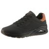 Sneaker SKECHERS "UNO-SUITED ON AIR", Herren, Gr. 44, schwarz, Lederimitat, Veloursleder, sportlich, Schuhe, Freizeitschuh, Halbschuh, Schnürschuh mit modischer Keilsohle