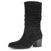 Stiefel GABOR "Ancona", Damen, Gr. 42, Normalschaft, schwarz, Veloursleder, unifarben, klassisch, Schuhe, Blockabsatz, Kurzstiefel, Businessstiefel im slouchy-Look