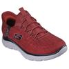 Slip-On Sneaker SKECHERS "SUMMITS-KEY PACE", Herren, Gr. 48,5, rot (rot, schwarz), Textil, sportlich, Schuhe, Slipper, Freizeitschuh, Halbschuh in veganer Verarbeitung