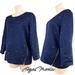 J. Crew Tops | J. Crew Textured Boxy Navy Pull Over Top With Zipper Elements | Color: Blue | Size: 8