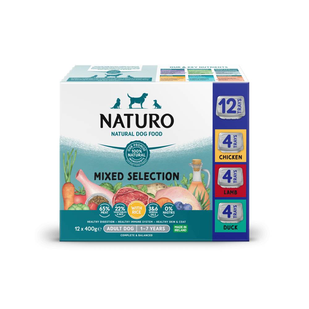 24x400g Adult Variety Pack with Rice Naturo wet dog food