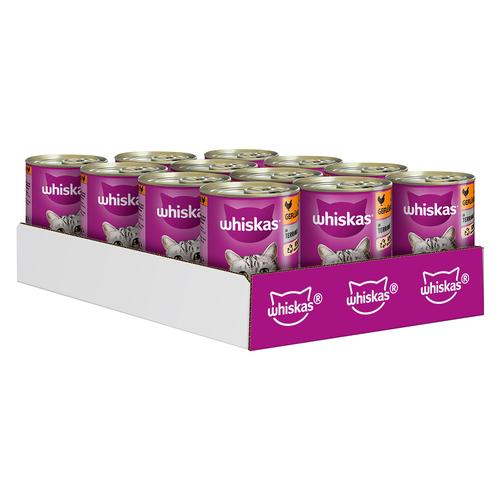 12x400g Whiskas 1+ Dosen Geflügel in Terrine Katzenfutter Nass